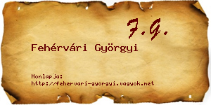 Fehérvári Györgyi névjegykártya